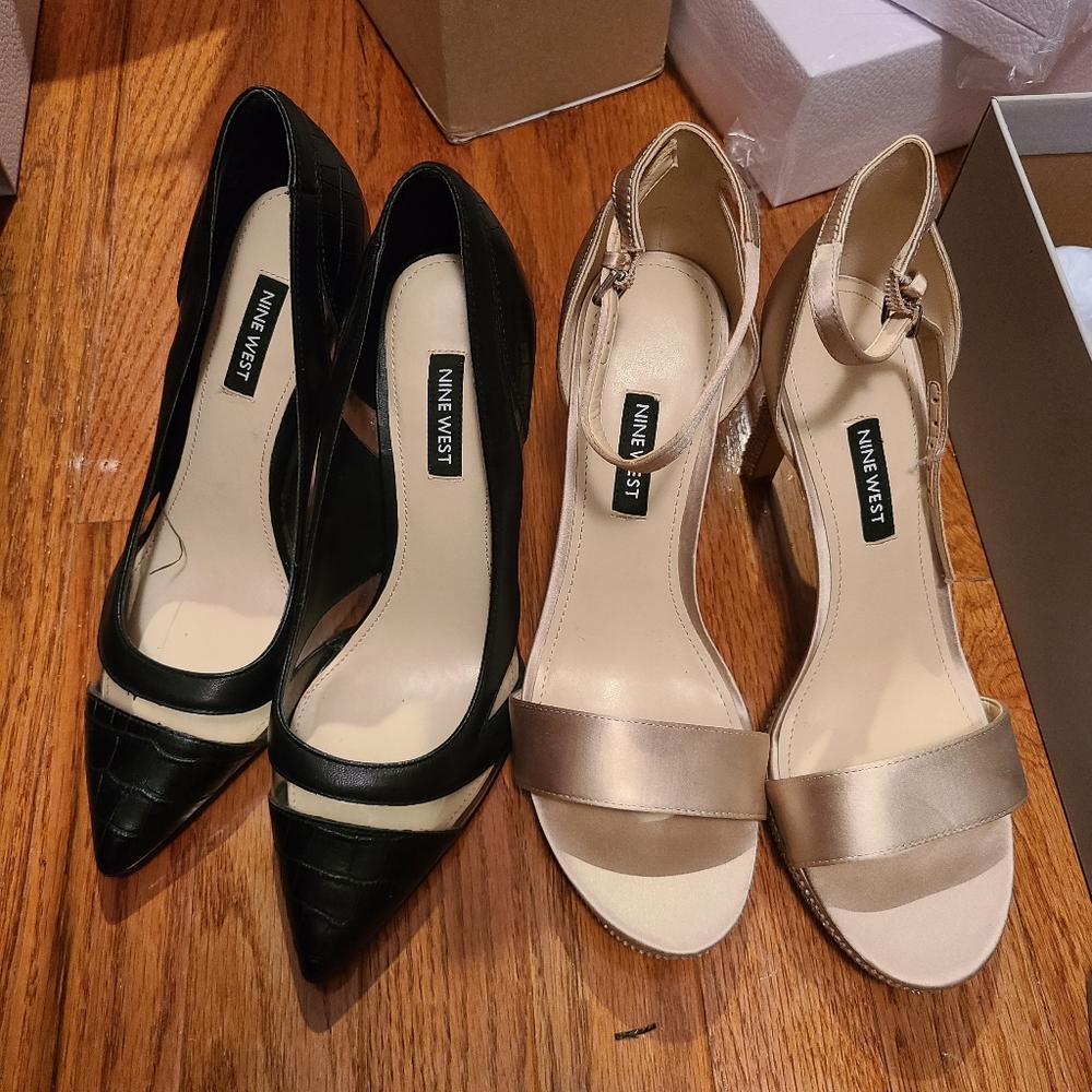 Gentle used Nine West heels. 2 pairs. 3.9"